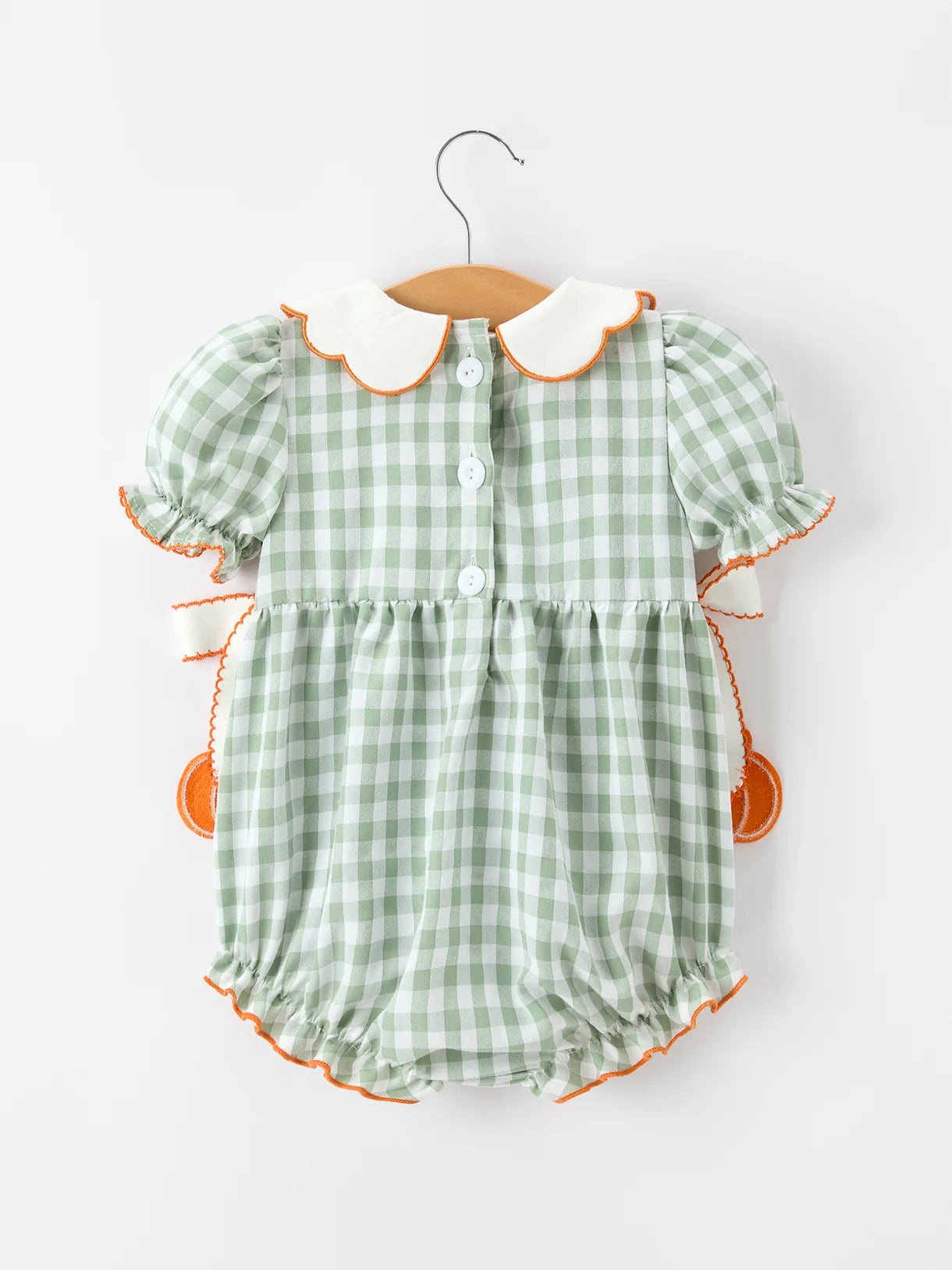 Green Plaid Ruffle Romper