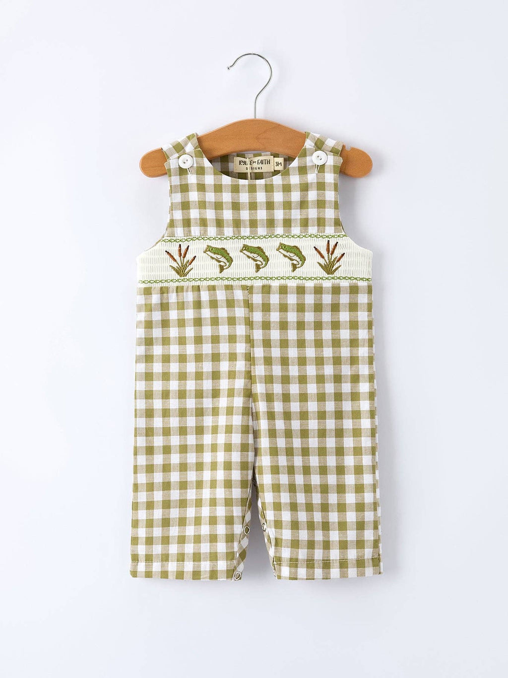 Green Plaid Fish Romper/Jon Jon
