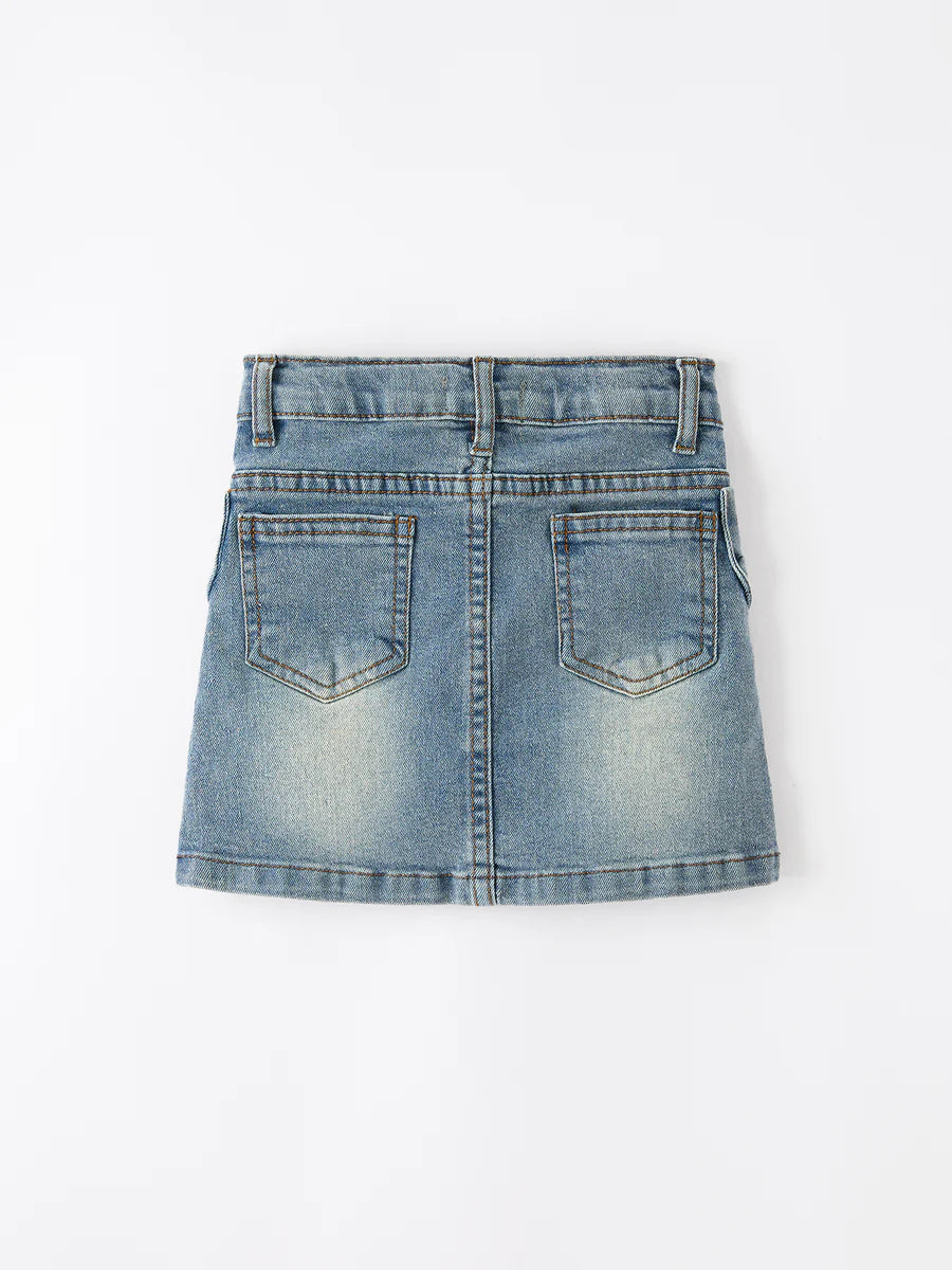 Bow Denim Skirt