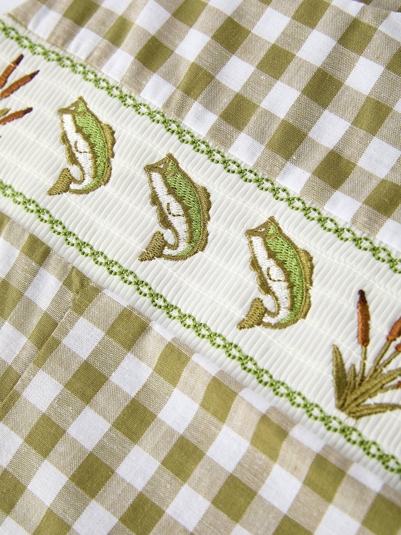 Green Plaid Fish Romper/Jon Jon