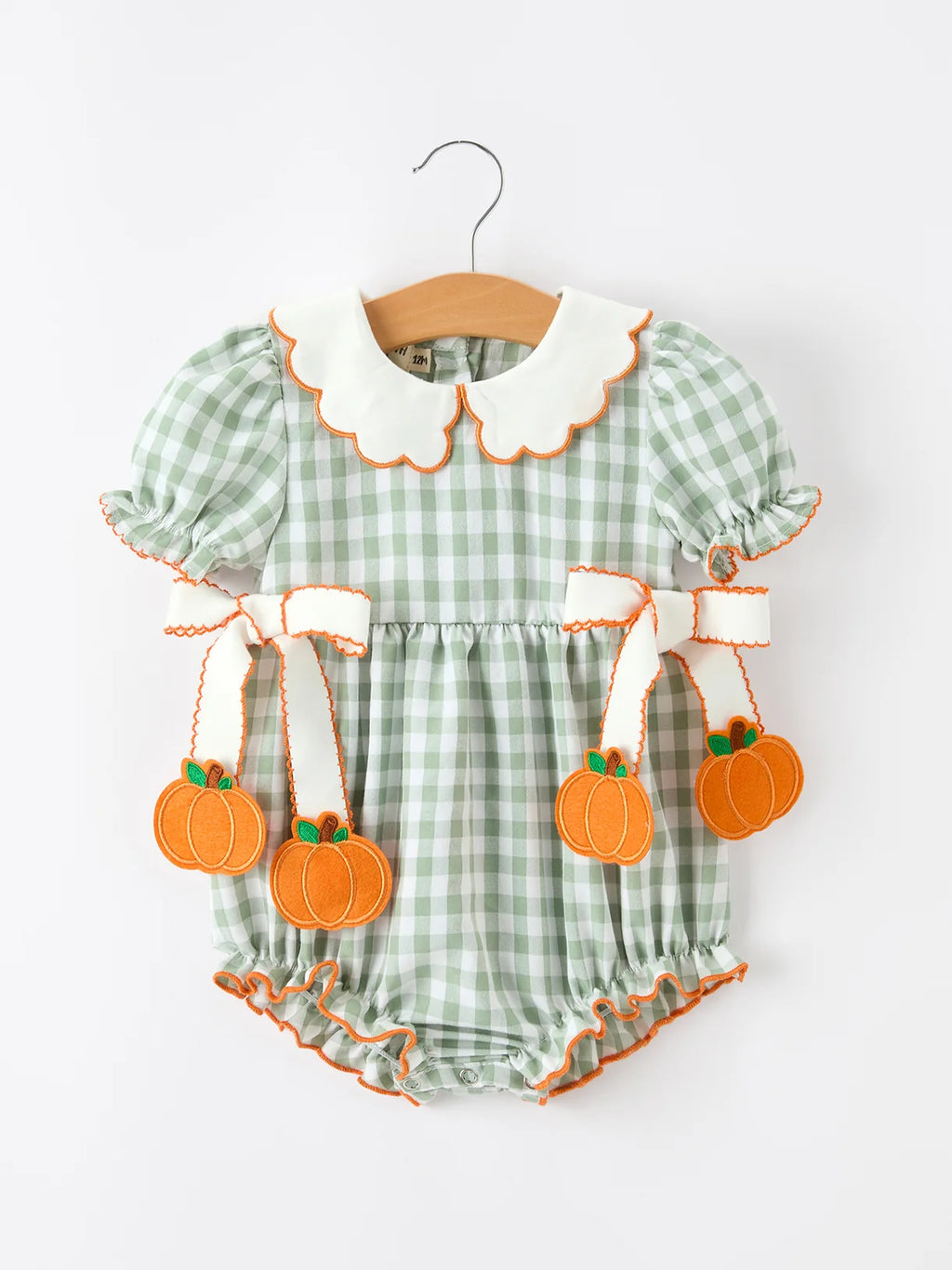 Green Plaid Ruffle Romper