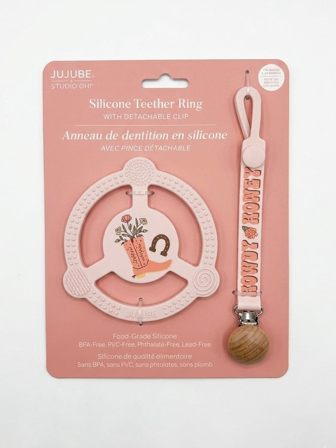 Teether/Pacifier Clip Set (Pink)