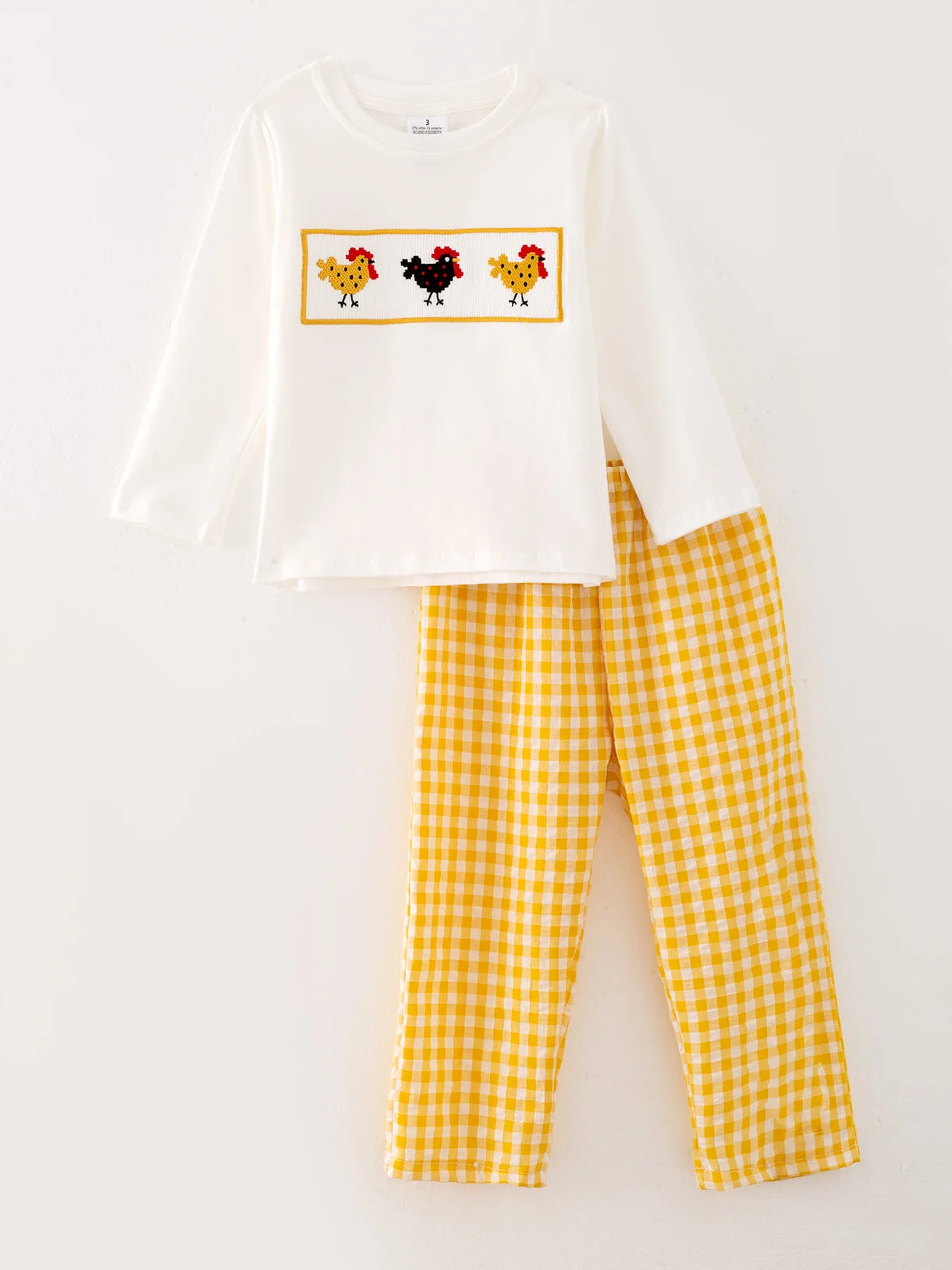 Yellow Gingham Chicken 2-Piece Set