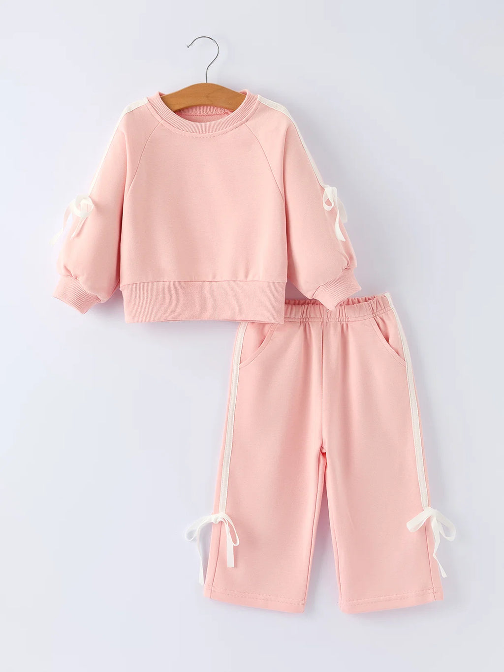 Pink Bow Sweat Set