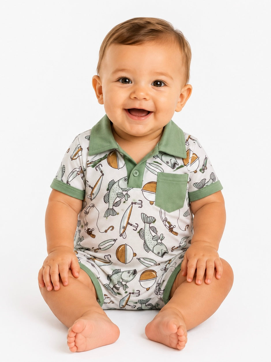 Fishing Romper With Pocket