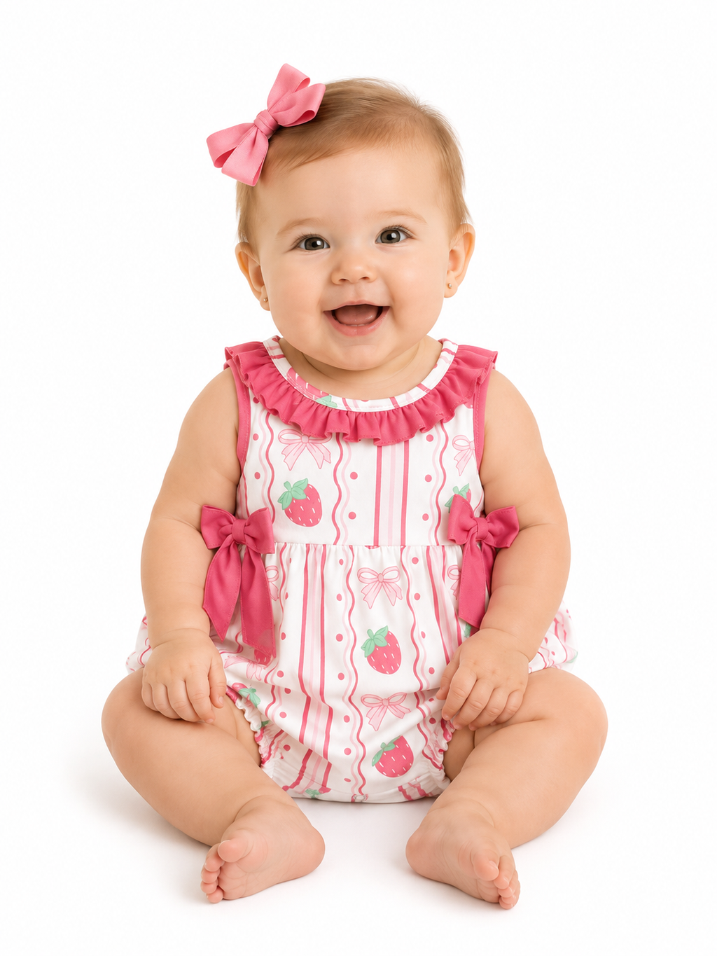 Strawberry Bows Romper