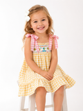 Yellow Gingham Fish Dress