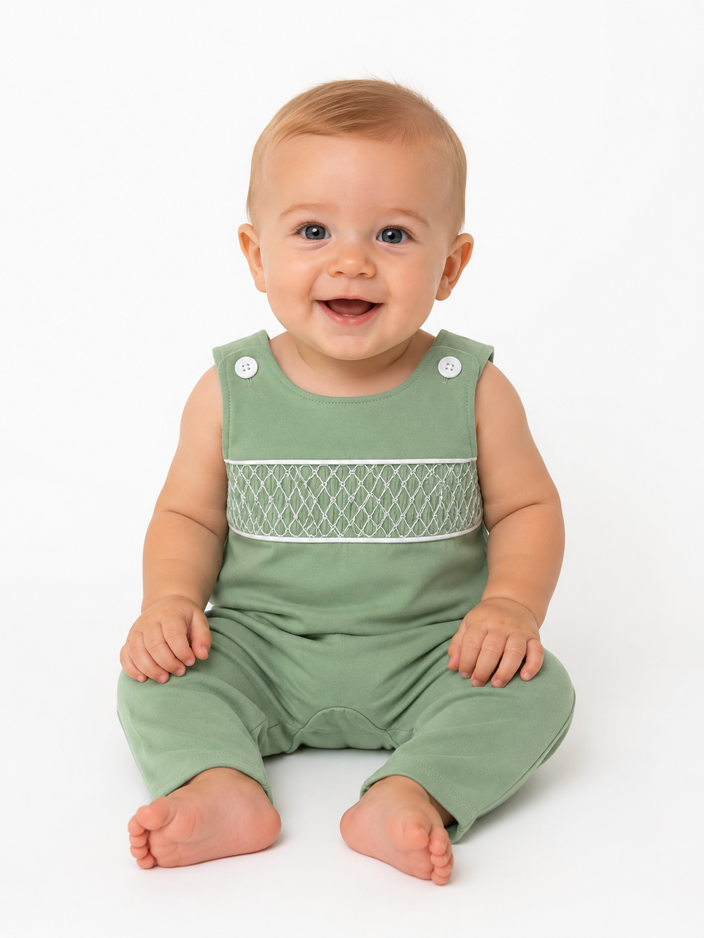 Green Smocked Jon-Jon
