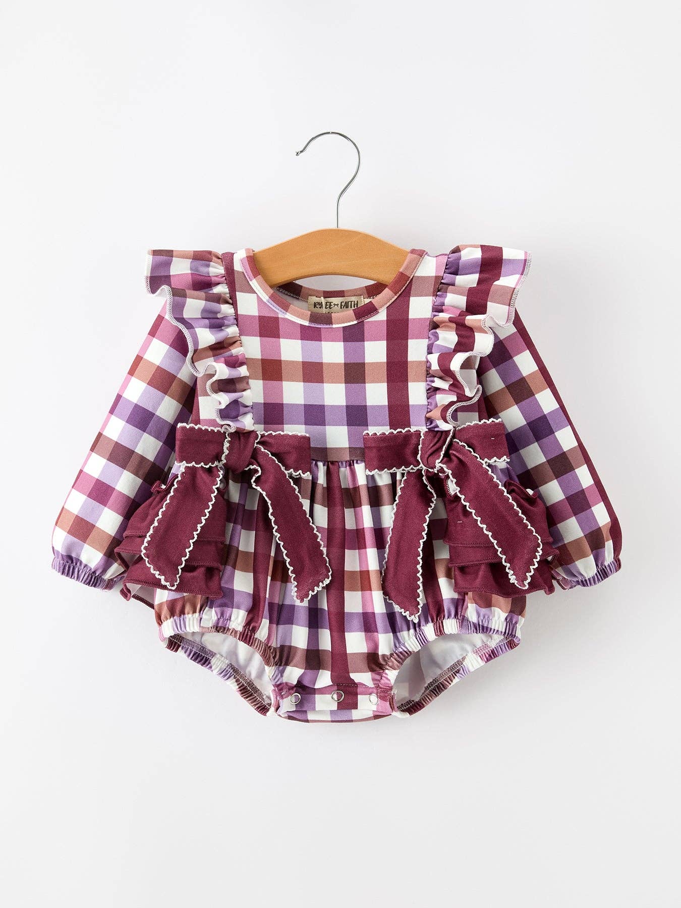 Purple Plaid Ruffle Romper