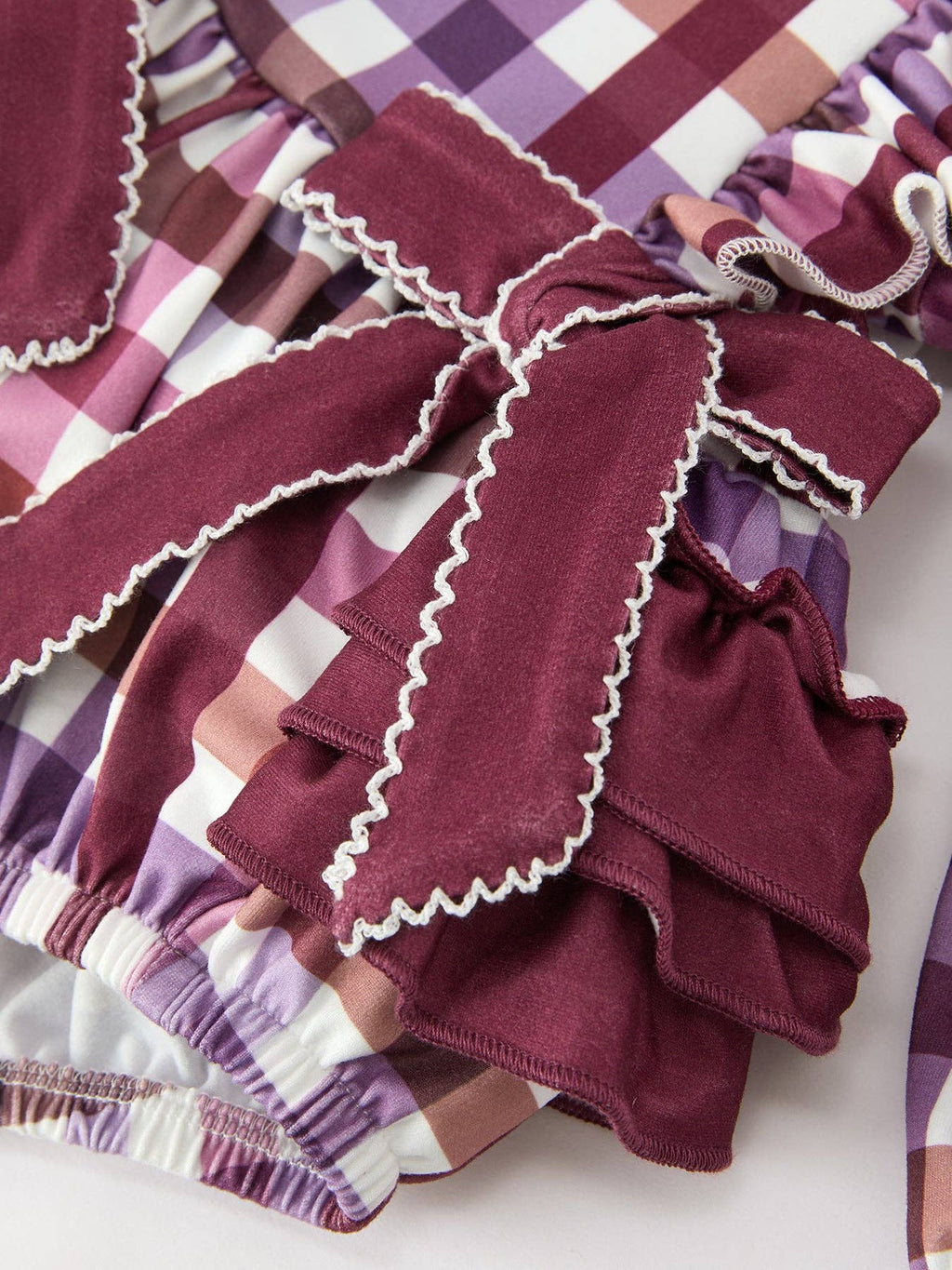 Purple Plaid Ruffle Romper
