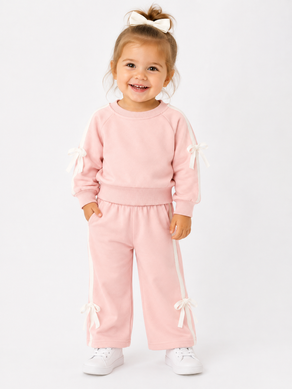 Pink Bow Sweat Set