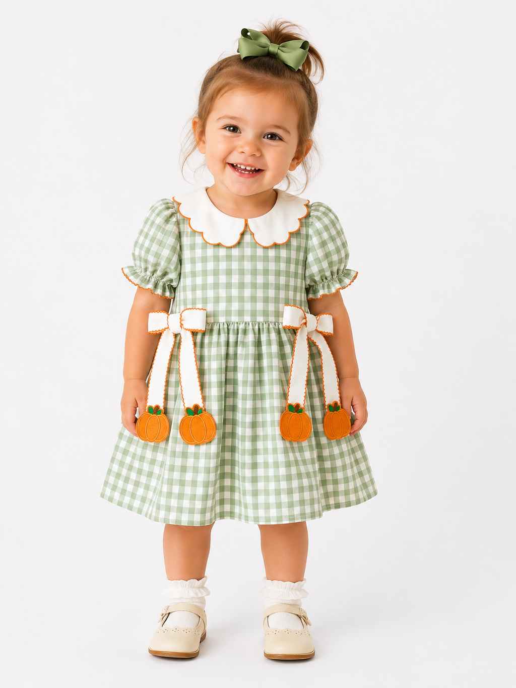 Green Plaid Pumpkin Dress