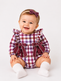Purple Plaid Ruffle Romper