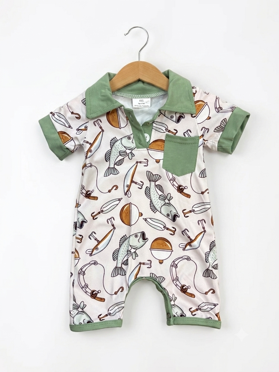 Fishing Romper With Pocket