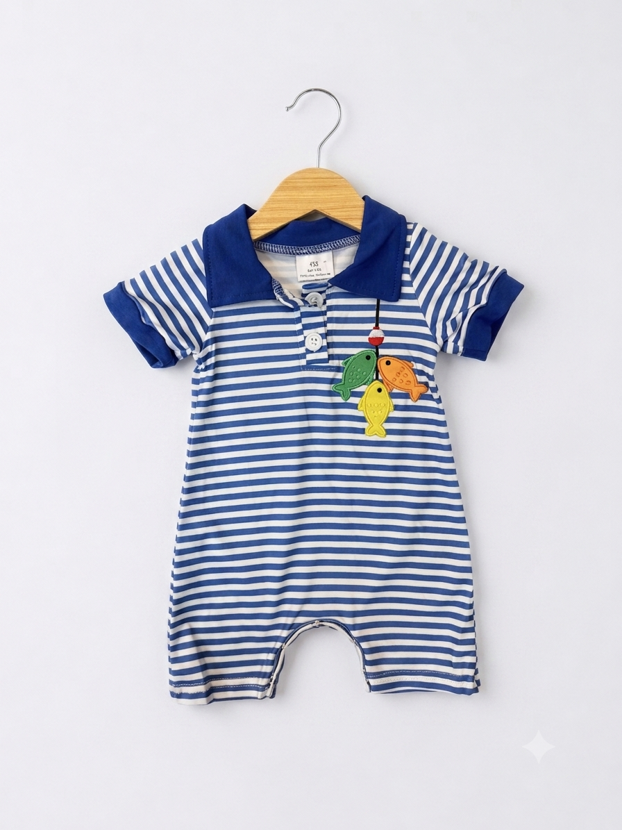 Blue Fishing Romper