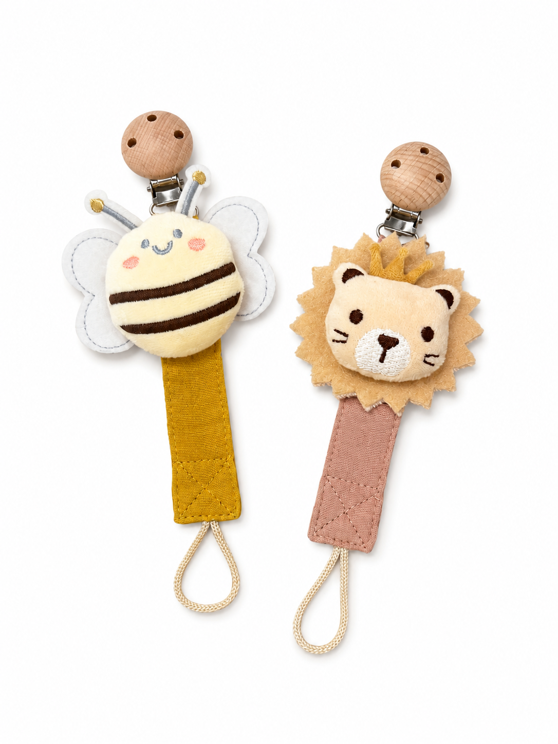 Pacifier Clip (Bee or Lion)