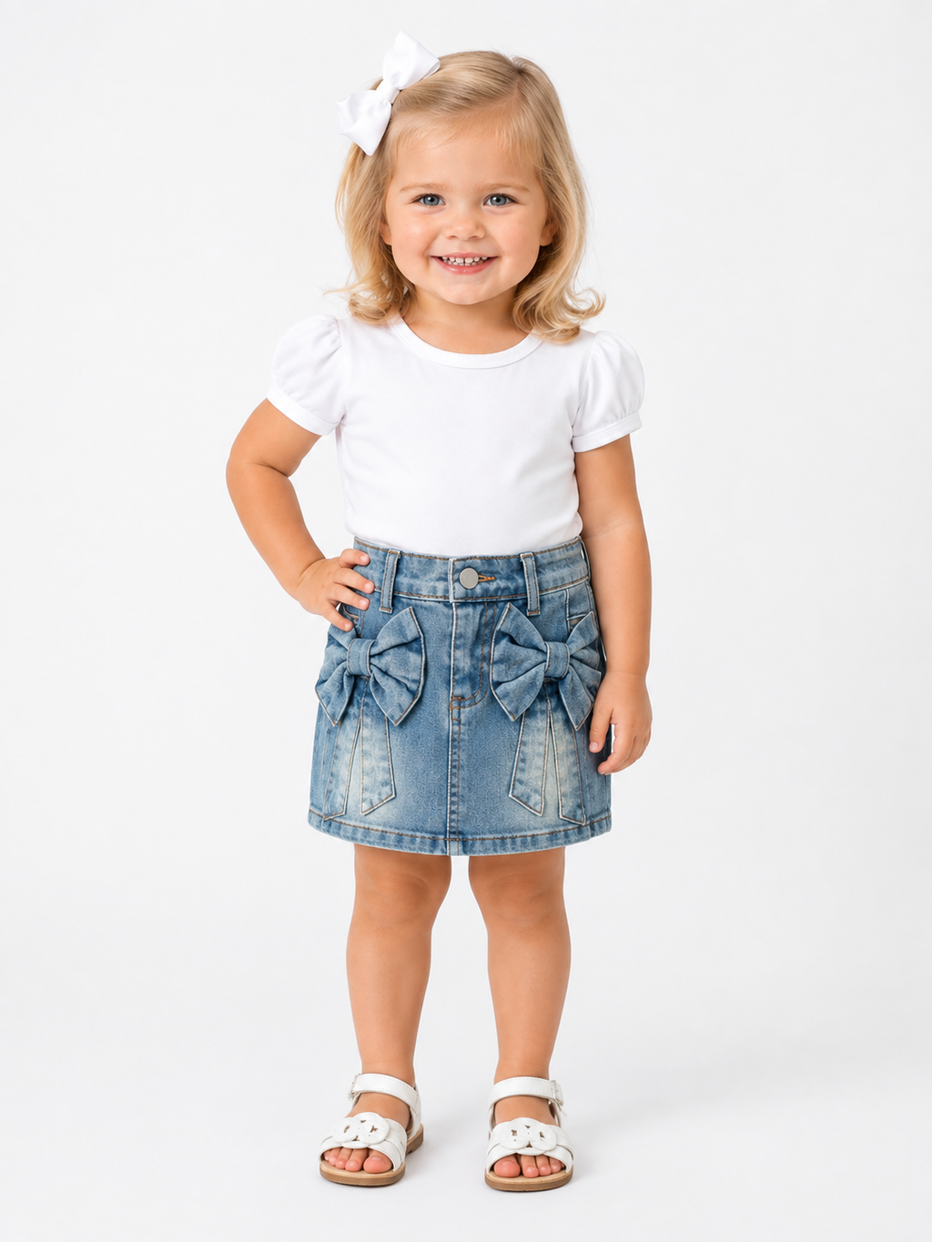 Bow Denim Skirt