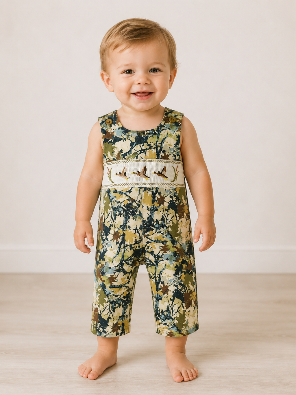 Camo Duck Romper/Jon Jon
