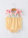 Yellow Gingham Fish Romper