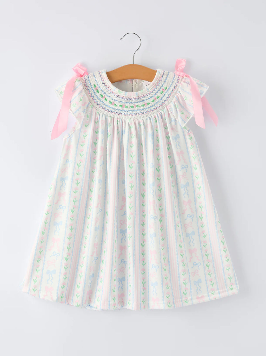 Bow/Flower Striped Dress