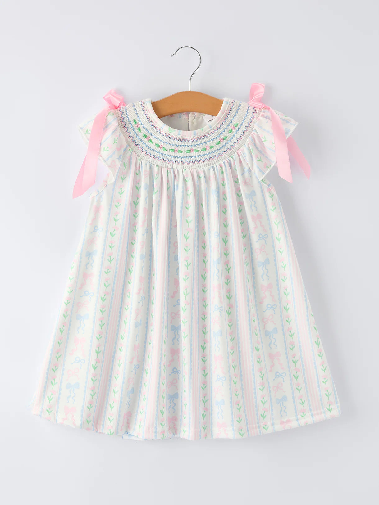 Bow/Flower Striped Dress