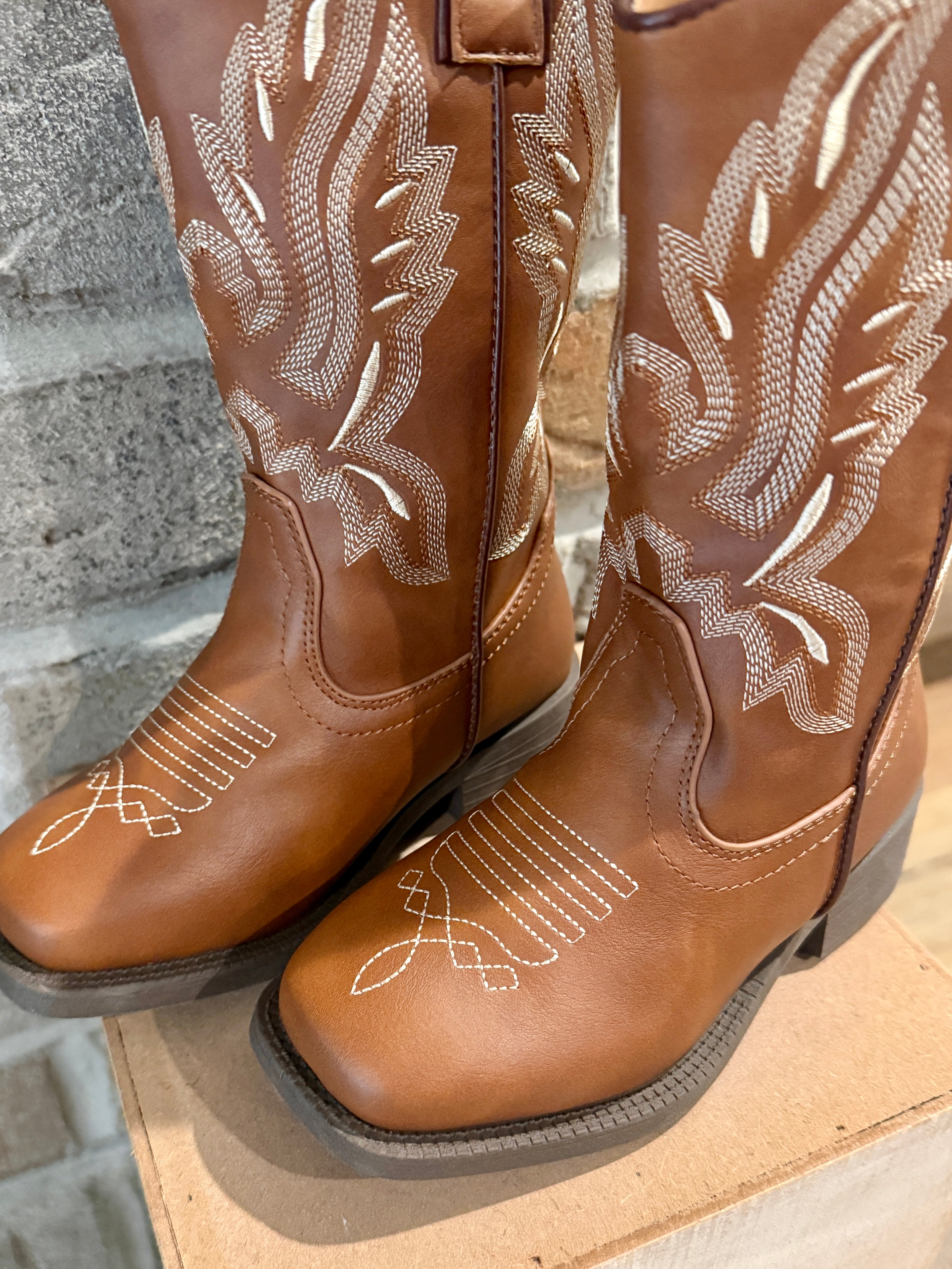 Brown/Tan Cowboy Western Boots