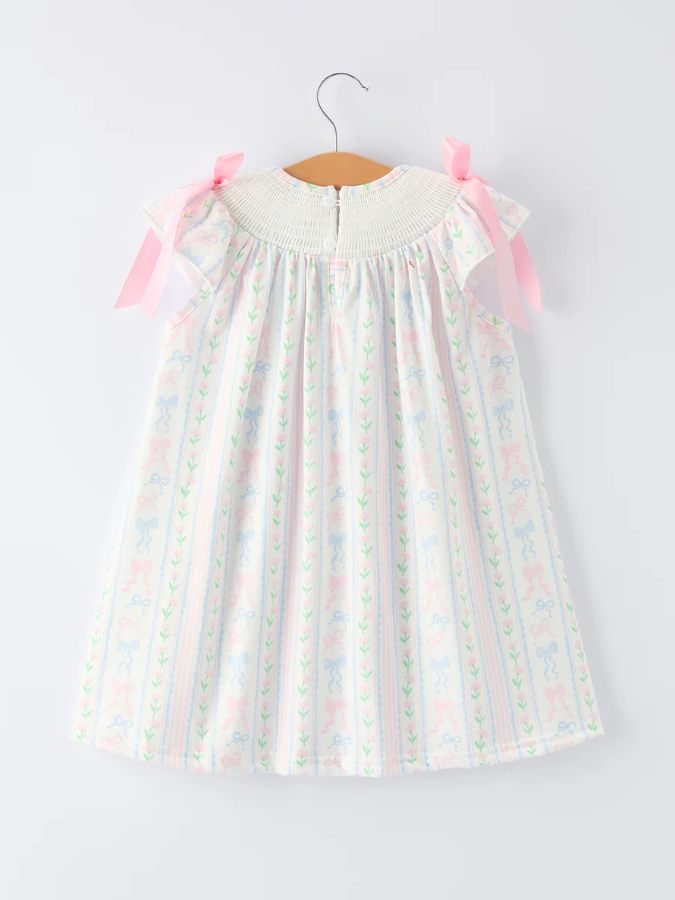 Bow/Flower Striped Dress
