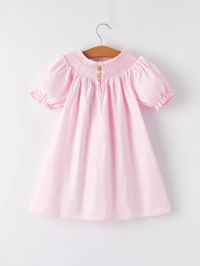White & Pink Bow Dress