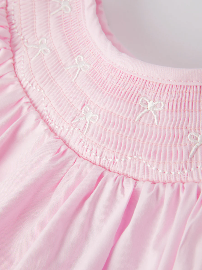 White & Pink Bow Dress