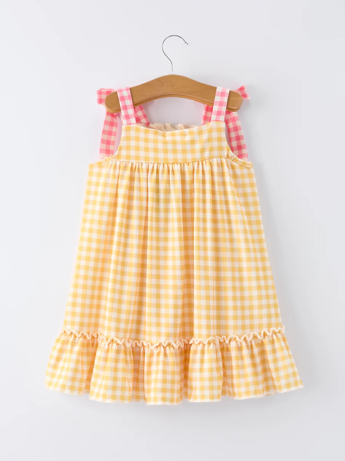 Yellow Gingham Fish Dress