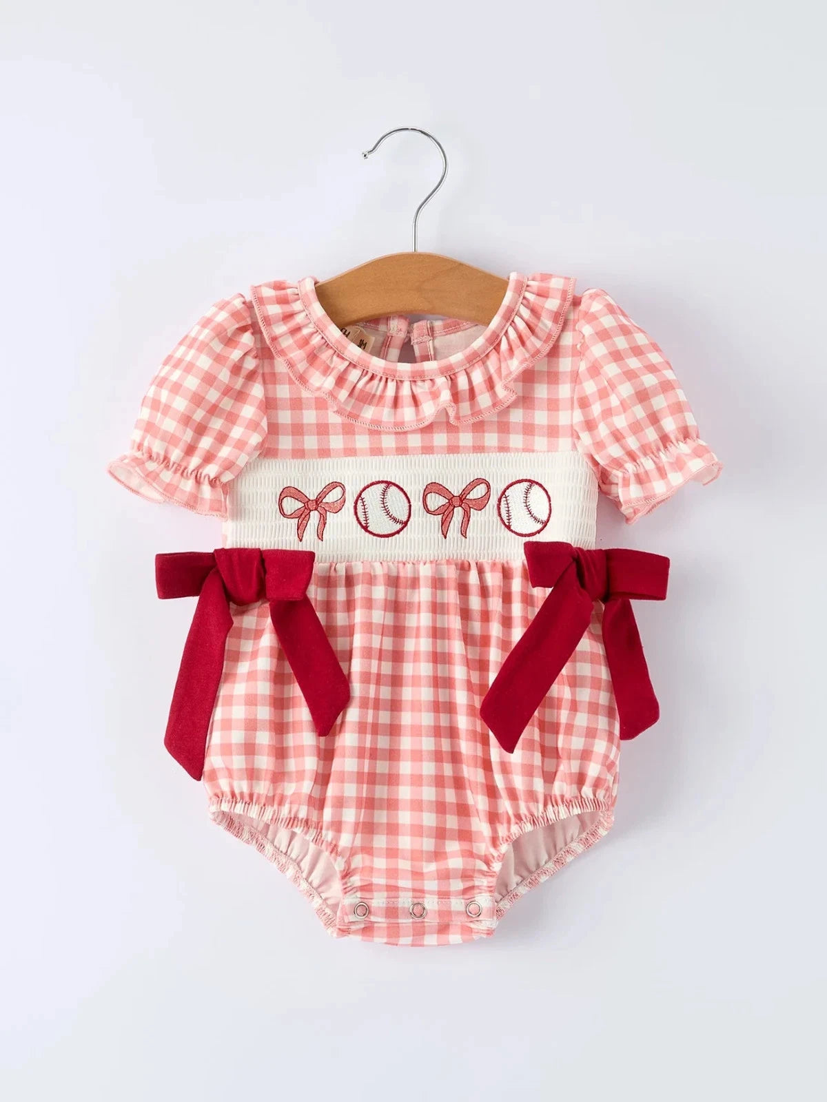 Baseball Bow Romper